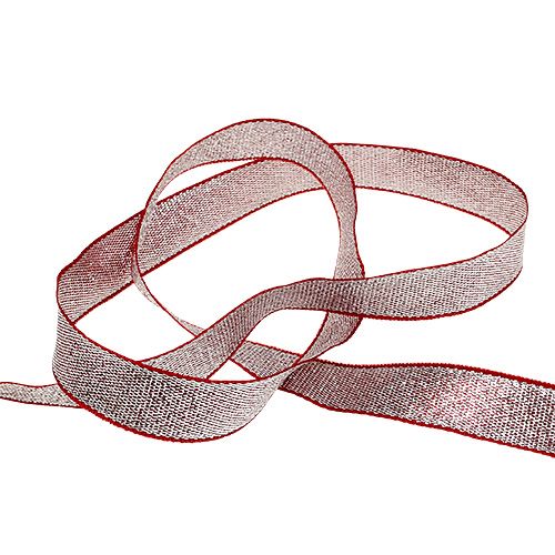Floristik24 Fita Deco Natal prata-vermelho 15mm 20m