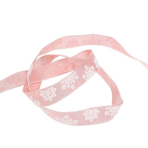 Floristik24 Fita decorativa com borda de arame rosa 15mm 20m