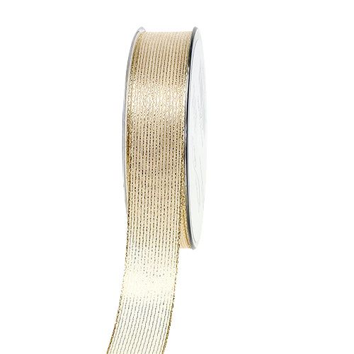 Fita decorativa com listras de lurex ouro claro 25mm 20m comprar | Floristik24.pt