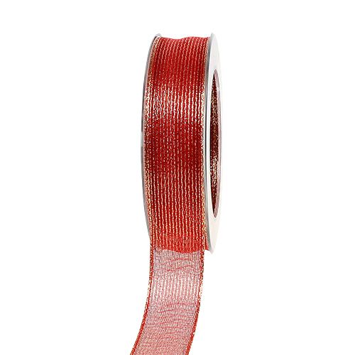 Fita Deco com listras de lurex vermelho 25mm 20m comprar | Floristik24.pt