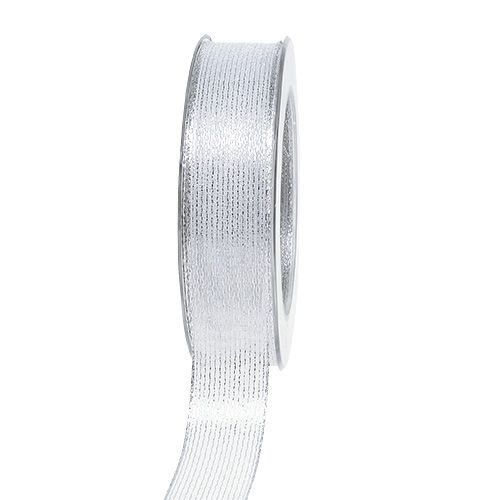 Fita decorativa com listras de lurex prata 25mm 20m comprar | Floristik24.pt