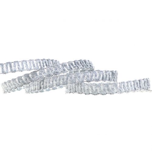 Floristik24 Deco ribbon veludo look cinza 10mm 20m