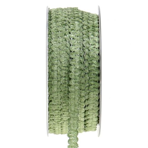 Floristik24 Deco ribbon veludo verde 10mm 20m