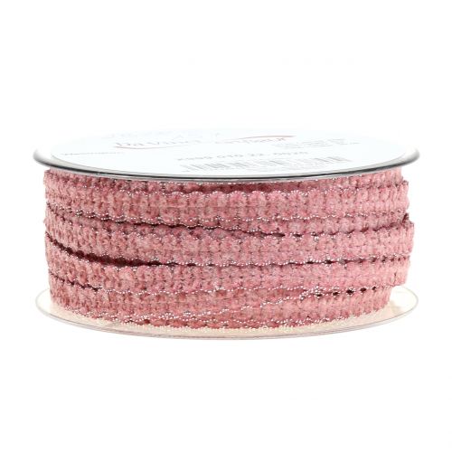 Floristik24 Veludo de fita Deco parece rosa 10mm 20m