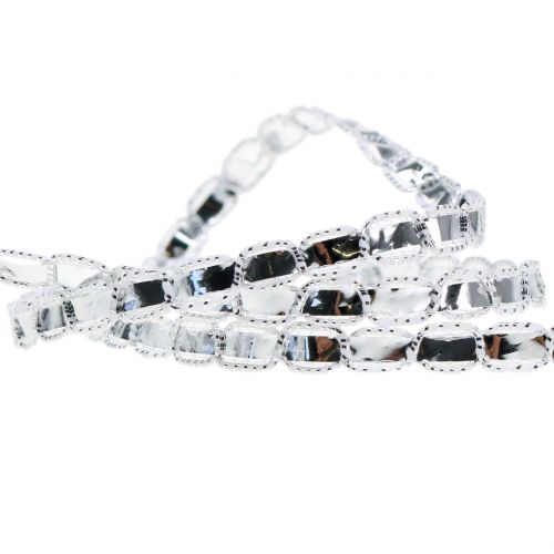 Floristik24 Fita Deco prata brilhante 5mm 15m