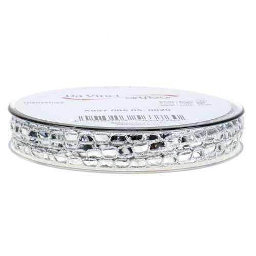 Floristik24 Fita Deco prata brilhante 5mm 15m