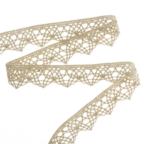 Itens Fita decorativa renda bege cinza 22mm 20m