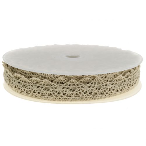 Itens Fita decorativa renda bege cinza 22mm 20m