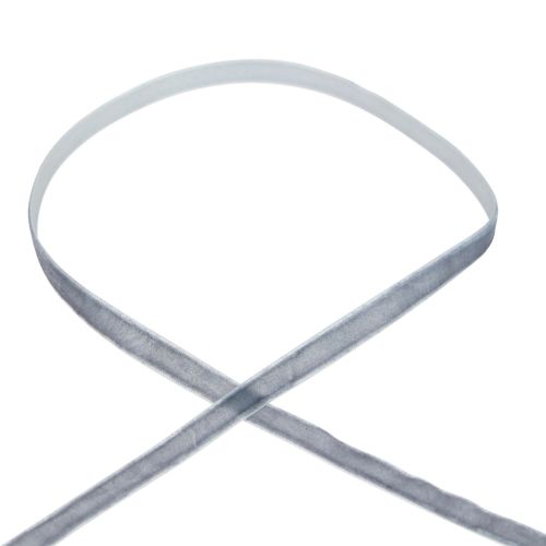 Floristik24 Fita decorativa fita de veludo fita para presente veludo cinza 10mm 20m