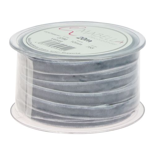 Floristik24 Fita decorativa fita de veludo fita para presente veludo cinza 10mm 20m