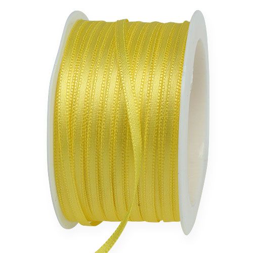 Itens Fita de presente de alta qualidade, fita de cetim amarela 3 mm × 50 m