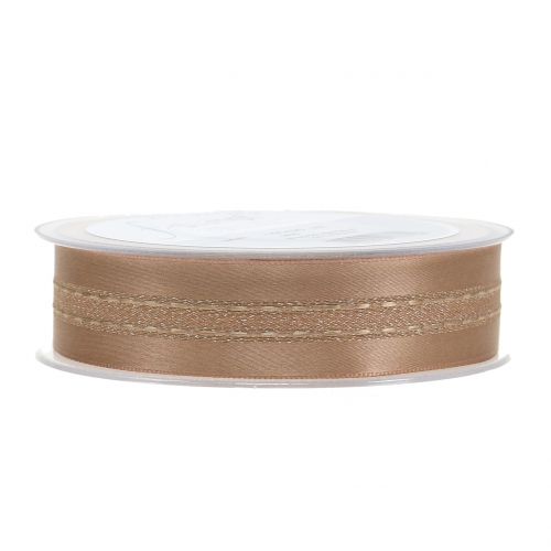 Floristik24 Fita decorativa com padrão de listras cobre 25mm 20m