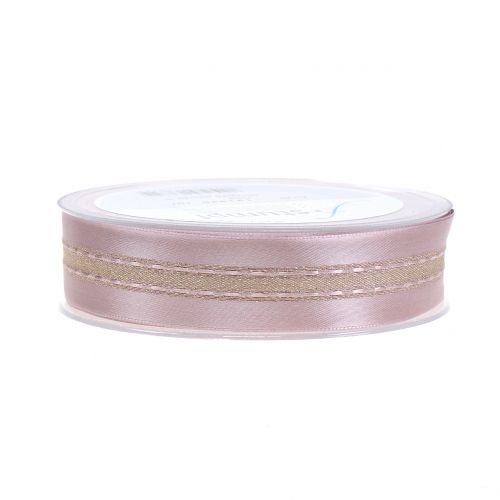 Floristik24 Fita decorativa com padrão de listras rosa 25mm 20m