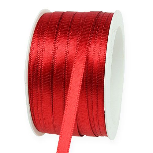 Floristik24 Fita para presente e decoração 6mm x 50m vermelho claro