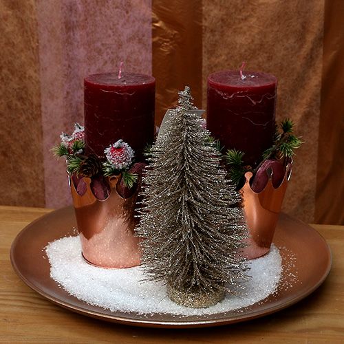 Floristik24 Árvore decorativa dourada clara brilhante Alt.14cm 4 unidades