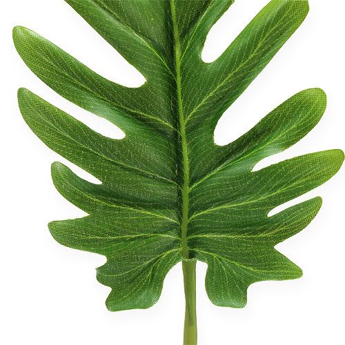 Folhas decorativas Philodendron verde L11cm L34cm 6 unidades