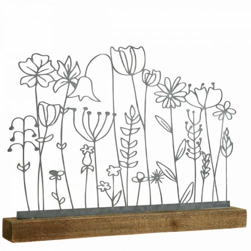 Floristik24 Exibição decoração de metal decoração de mesa flor prado 37×5×27,5cm