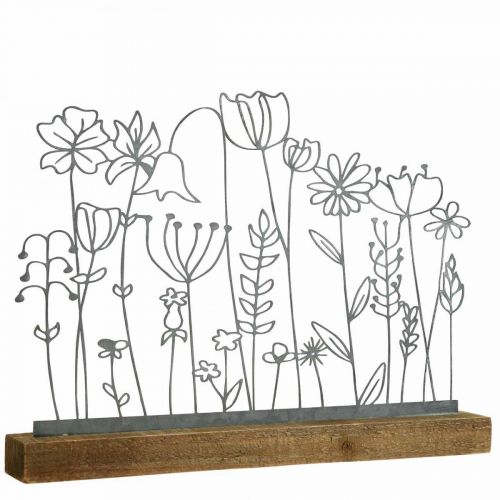 Floristik24 Exibição decoração de metal decoração de mesa flor prado 37×5×27,5cm