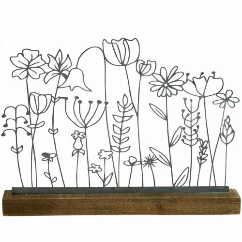 Floristik24 Exibição decoração de metal decoração de mesa flor prado 37×5×27,5cm