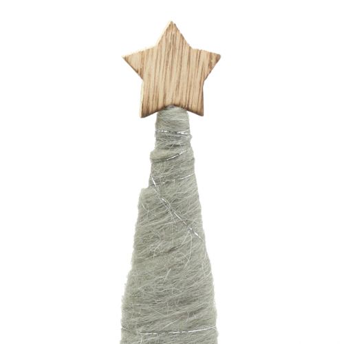 Floristik24 Árvores decorativas feitas de feltro natural, 33 cm branco 3 unidades