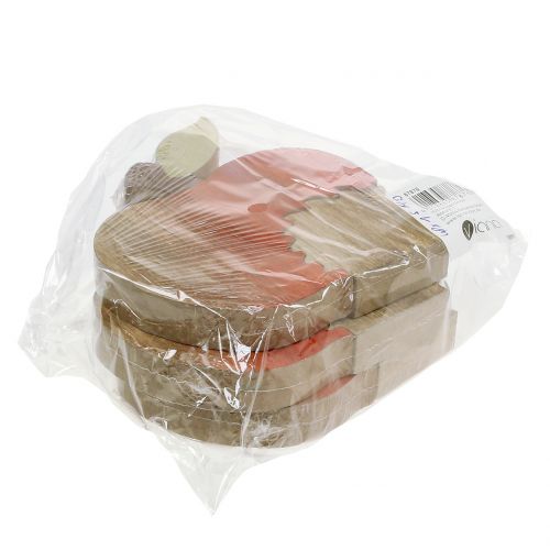 Floristik24 Figura decorativa maçã com vermelho ouriço, natural 13 cm 3 unidades