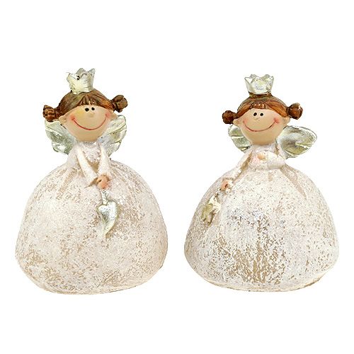 Floristik24 Figura decorativa anjo 6,5 cm creme, ouro 8 unidades