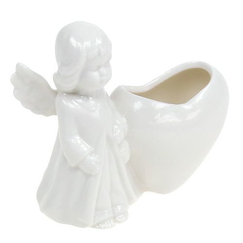 Floristik24 Figura decoração anjo com coração 9,5cm branco