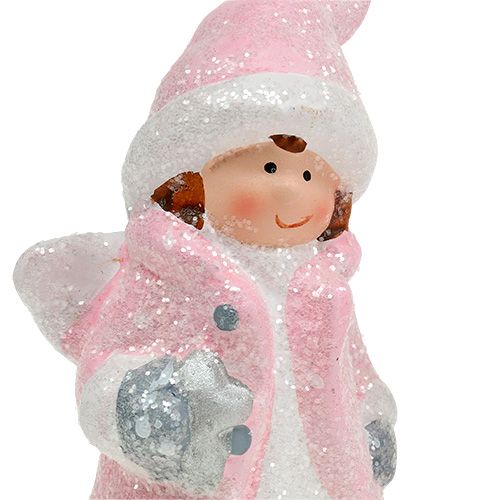 Floristik24 Figura decorativa menina anjo rosa claro 11cm 2 unidades