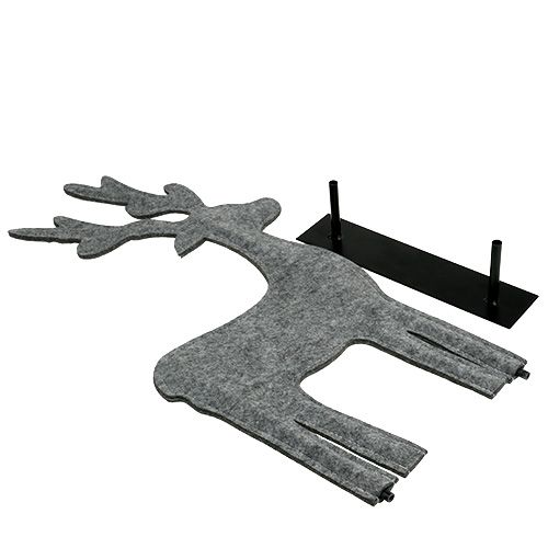 Floristik24 Figura decorativa veado feito de feltro cinza 60cm