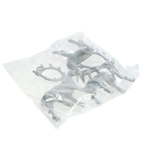 Floristik24 Figura Deco veado reunido em cinza 22 cm 3 unidades