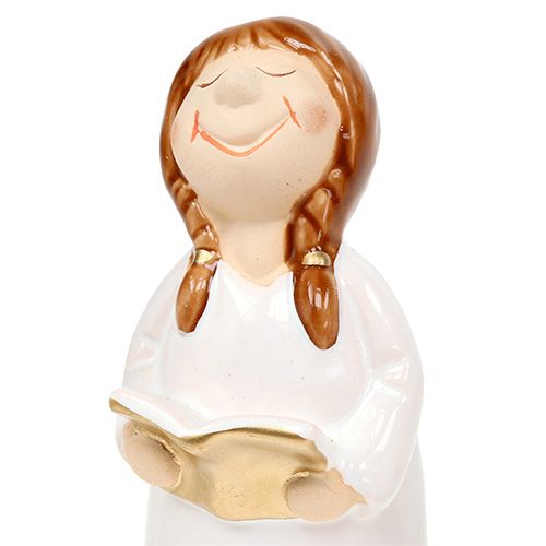 Floristik24 Coro infantil Dekofigur 11-12,5 cm branco 6 unidades