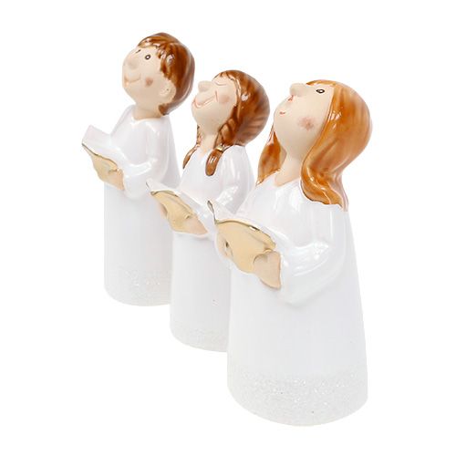 Floristik24 Coro infantil Dekofigur 11-12,5 cm branco 6 unidades
