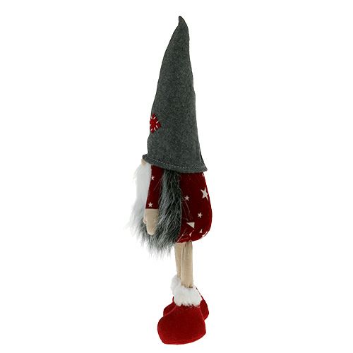 Floristik24 Figura decorativa gnomo 37 cm vermelho-cinza