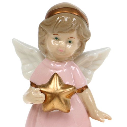Floristik24 Figura decorativa do anjo com luz azul 10,5cm