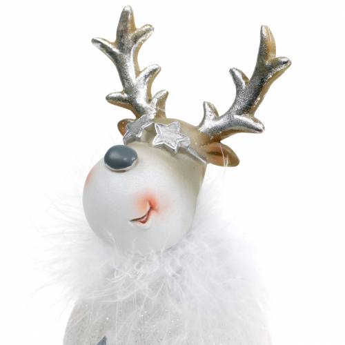 Floristik24 Figura decorativa veado branco 17cm