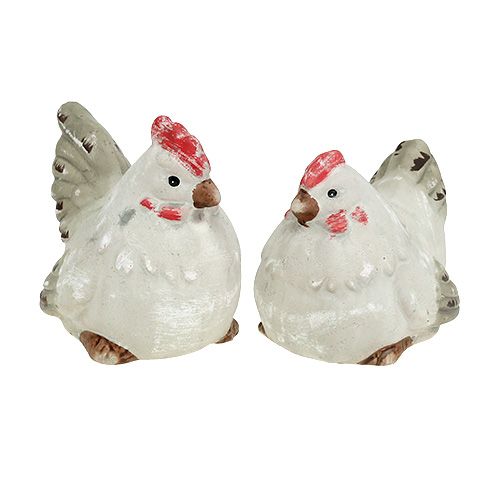 Floristik24 Frango Dekofigur 5cm cinza 2pcs