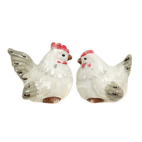 Floristik24 Frango Dekofigur 5cm cinza 2pcs
