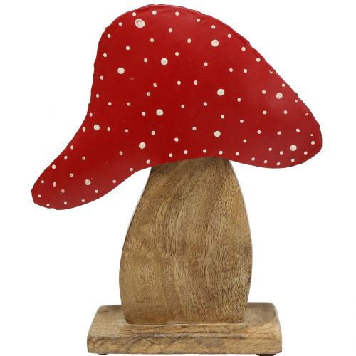 Floristik24 Figura decorativa cogumelo natural, vermelho 25cm