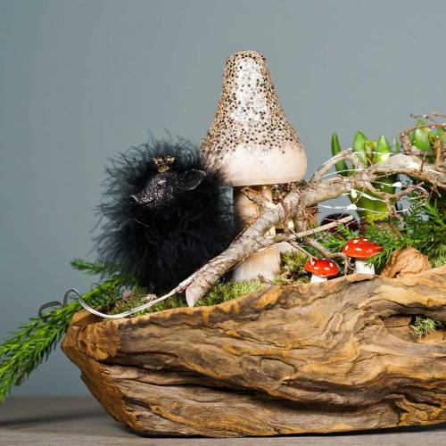 Floristik24 Figura decorativa amuleto da sorte de porco preto 9cm 2pçs