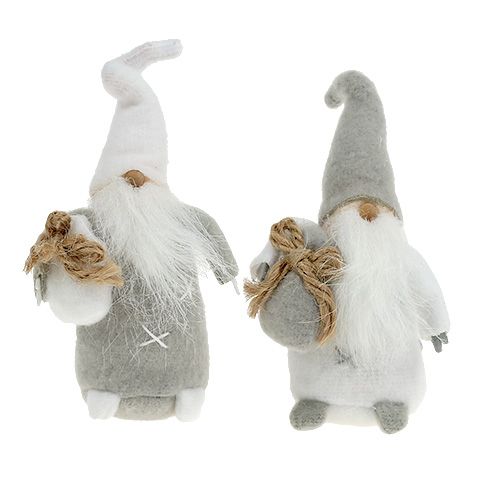 Floristik24 Figura decorativa Papai Noel 13 cm cinza, branco 2 unidades