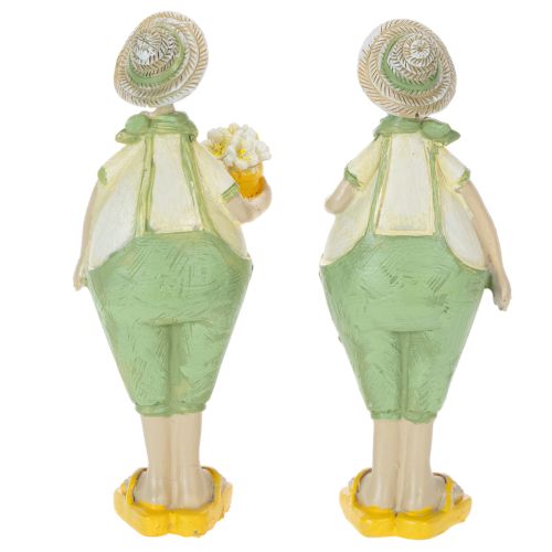 Conjunto de 2 estatuetas decorativas de jardineiros para mesa, tema verão, nas cores verde e amarelo, 16,5 x 5,5 cm. | Floristik24.pt
