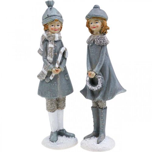 Figuras Deco figuras infantis de inverno meninas Alt 19cm 2uds