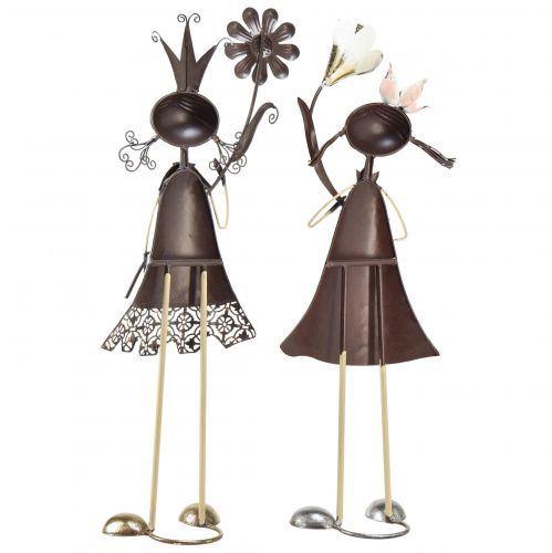 Itens Figuras decorativas decoração de varanda figuras de menina de metal 56/57cm 2 unidades