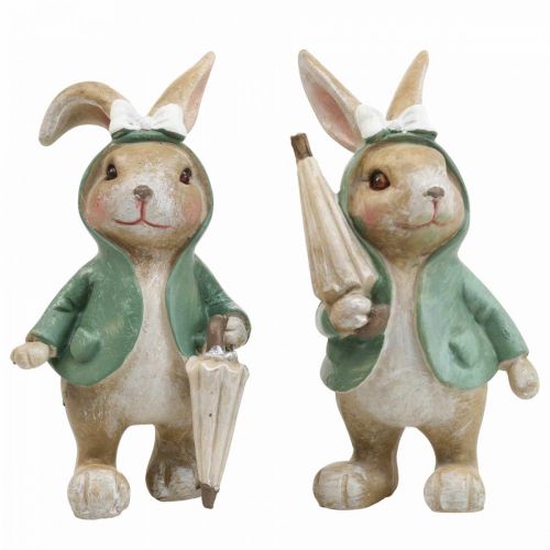 Figuras decorativas coelho decorativo com guarda-chuva Alt. 10,5cm 4uds