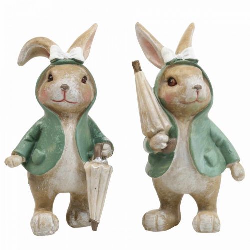 Floristik24 Figuras decorativas coelho decorativo com guarda-chuva Alt. 10,5cm 4uds