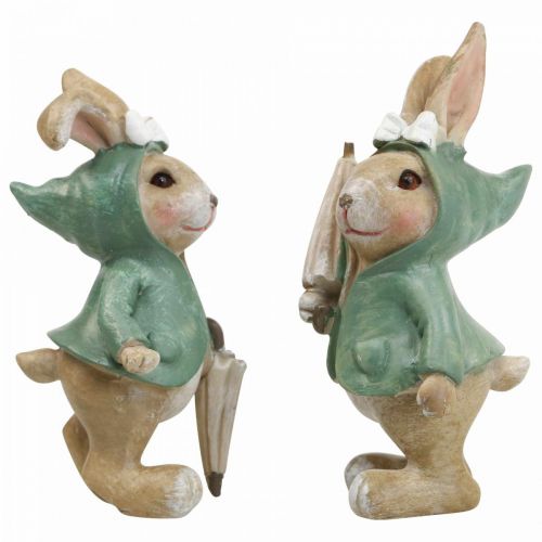 Floristik24 Figuras decorativas coelho decorativo com guarda-chuva Alt. 10,5cm 4uds