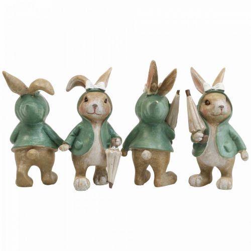 Floristik24 Figuras decorativas coelho decorativo com guarda-chuva Alt. 10,5cm 4uds