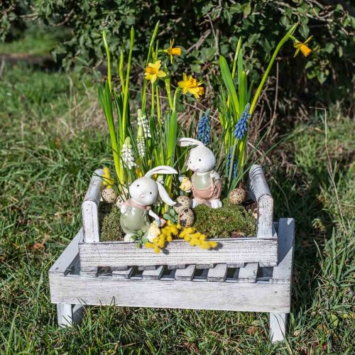 Floristik24 Figuras decorativas coelho coelho crianças com pintinhos A11cm 2uds