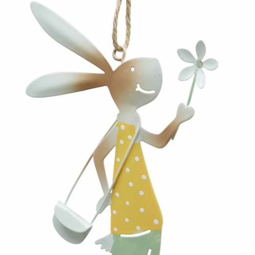 Floristik24 Figuras Deco casal de coelhos, decoração de metal, coelhinhos da páscoa para pendurar, decoração de primavera 4pcs