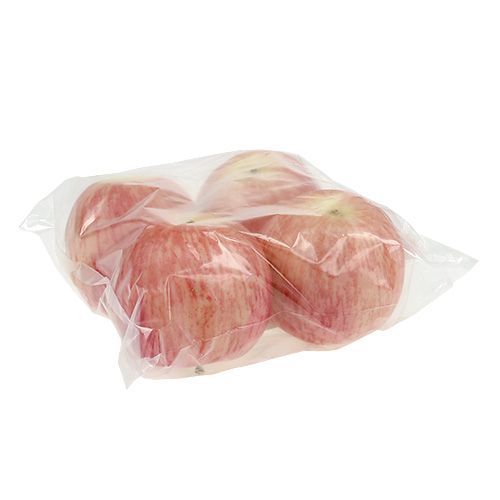 Floristik24 Frutas decorativas maçã vermelha-laranja Ø9cm 4 unidades